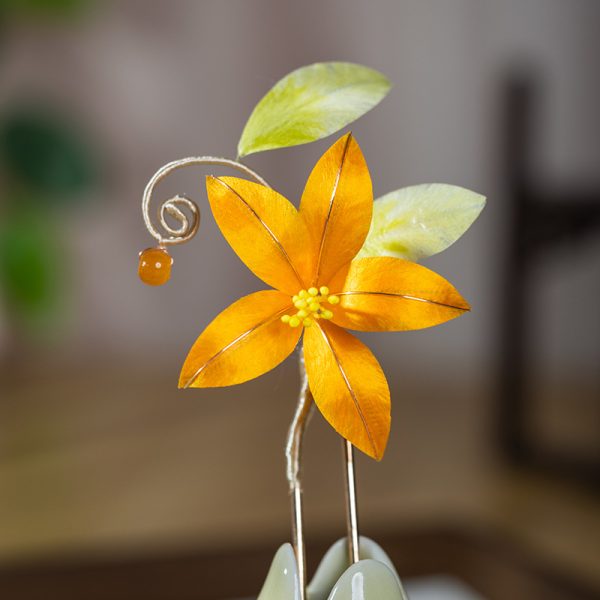 China's intangible cultural heritage handmade velvet flower hairpins and accessories